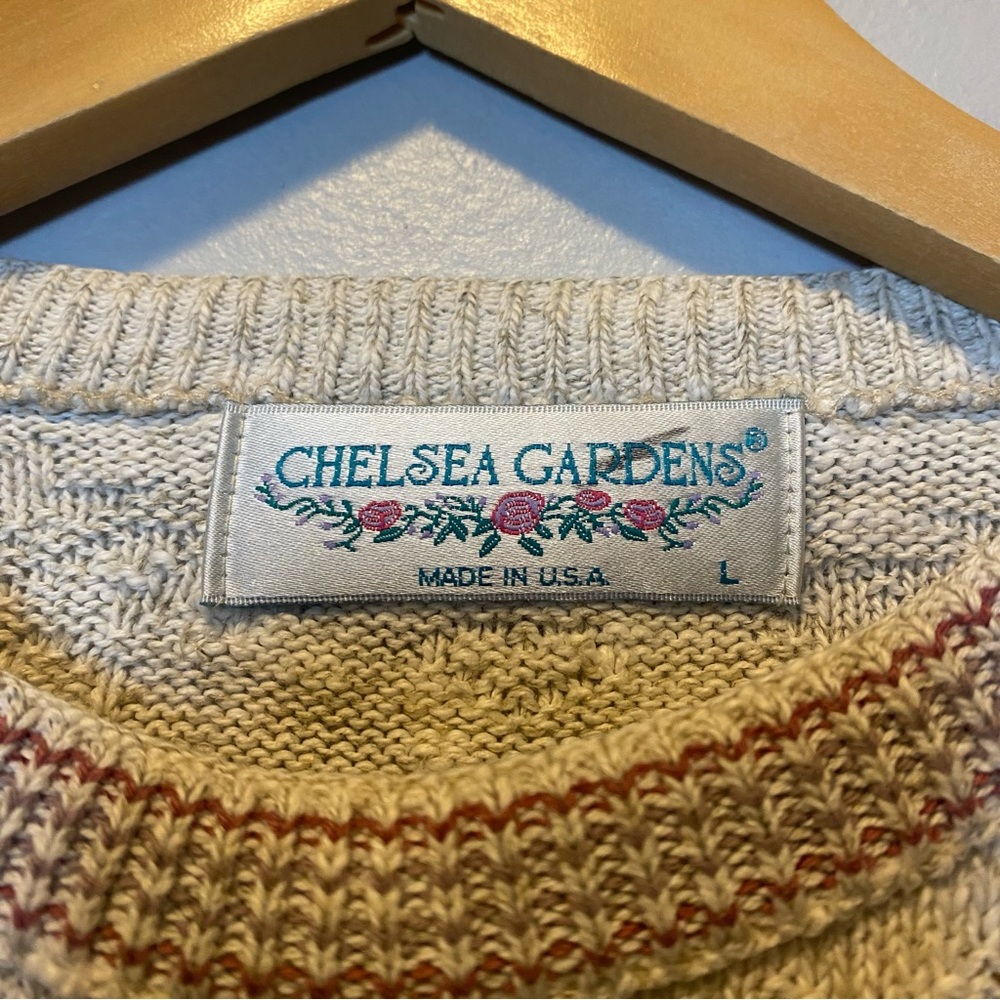 Vintage Cottagecore Pullover Women’s Large Chelsea Garden Floral Knit Sweater - Picture 5 of 10